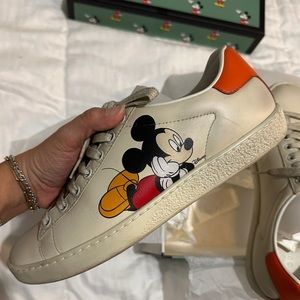 Gucci Sneakers 37.5 Disney Mickey Mouse Logo GG Ace